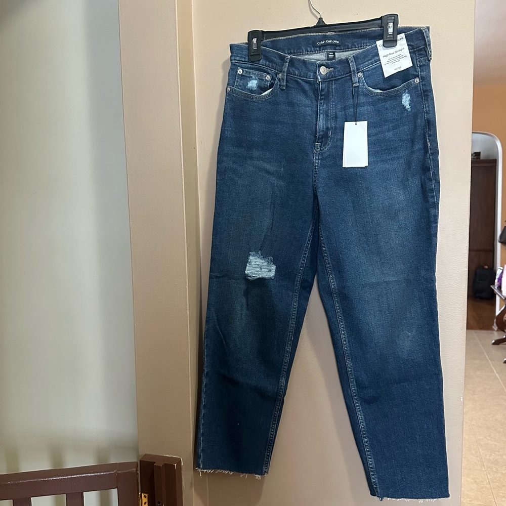High rise straight Calvin Klein jeans